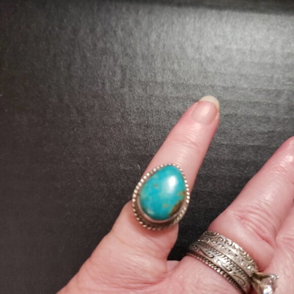 Navajo Turquoise sterling ring s5   (NAR 1002) - Picture 3 of 5